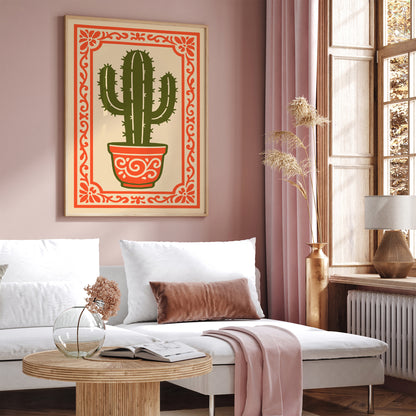 Vibrant Cacti Plant Poster - Mexican Vibes Wall Art Print