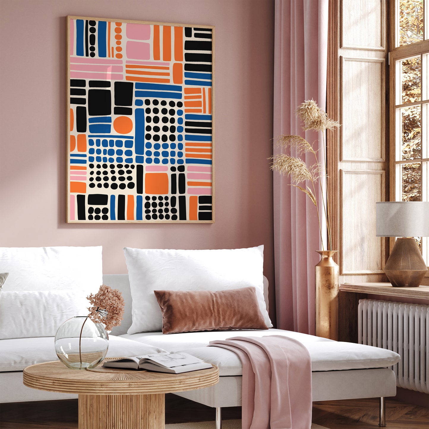 Geometric Mid-Century Abstract Art Poster