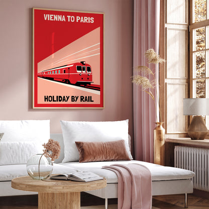 Vienna to Paris Vintage Railroad Poster