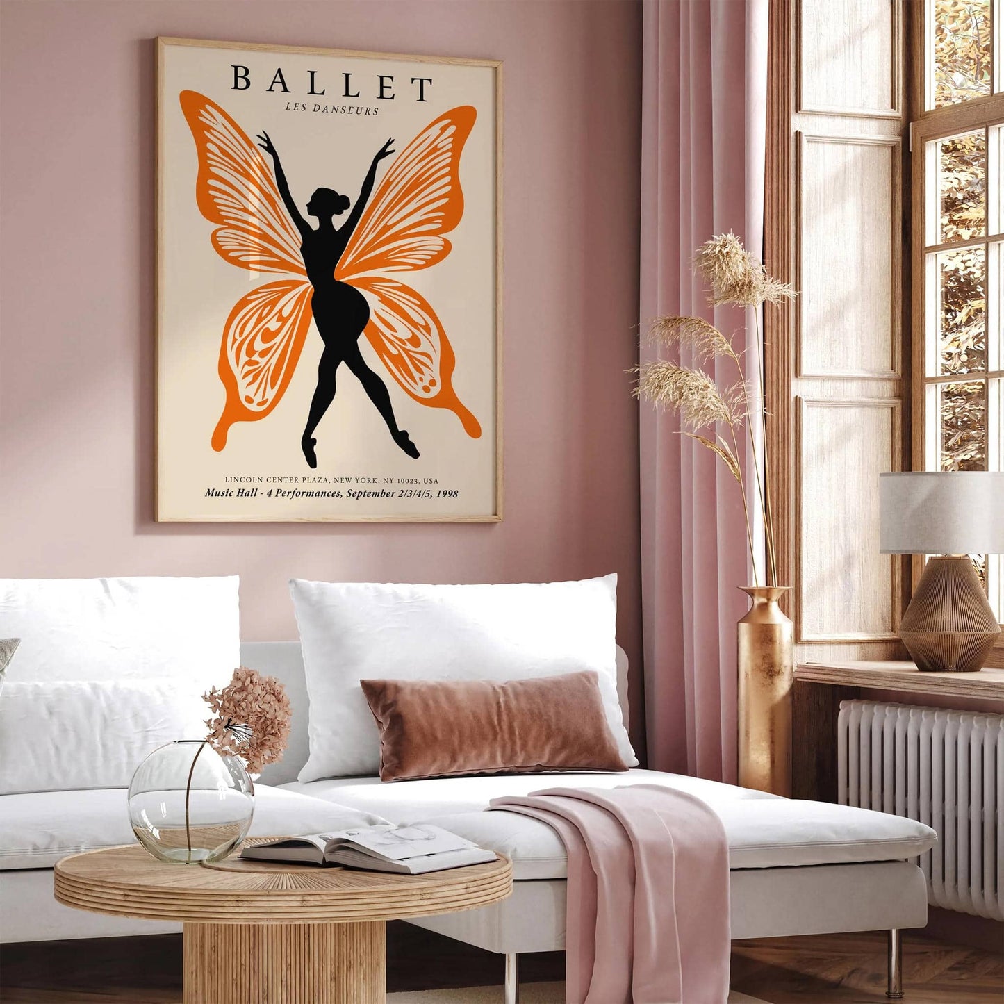 Ballet Poster with Orange Butterfly Dancer
