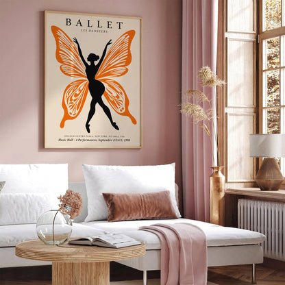 Ballet Poster with Orange Butterfly Dancer