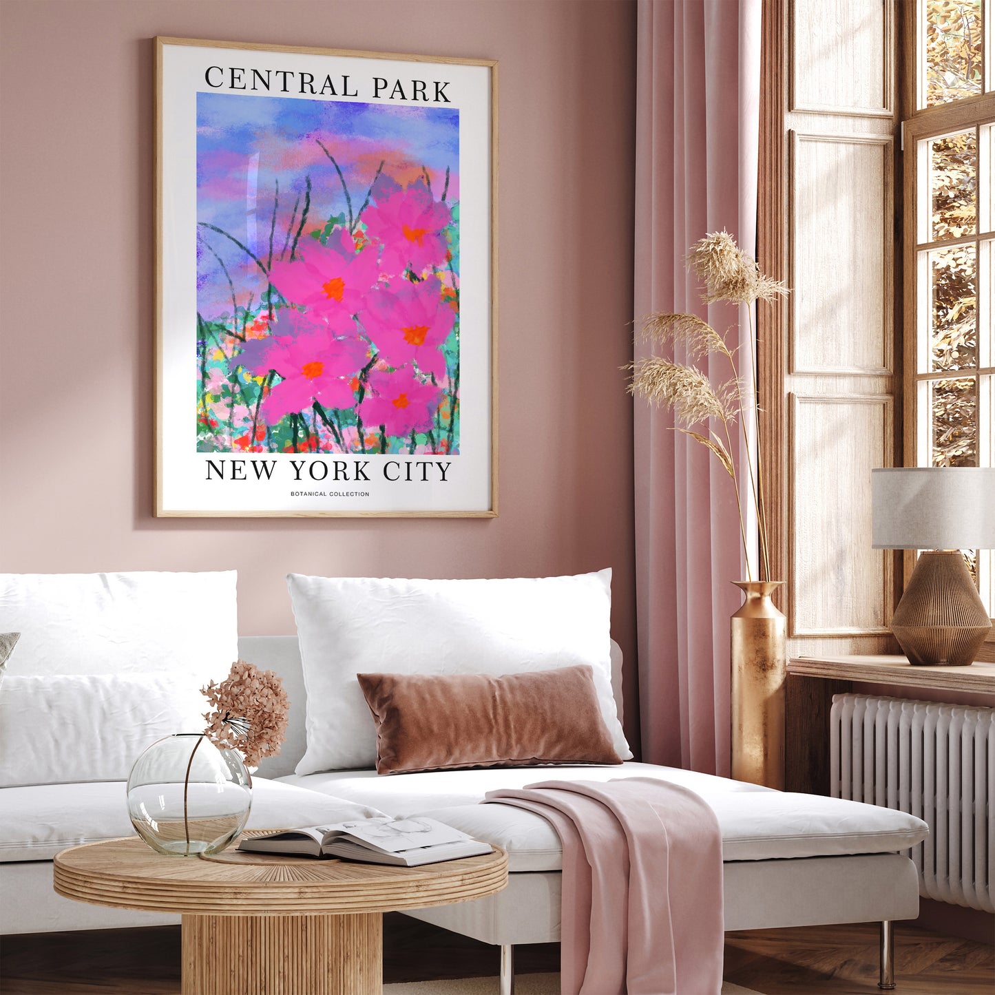 Central Park, New York City Floral Poster