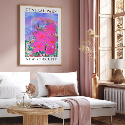 Central Park, New York City Floral Poster