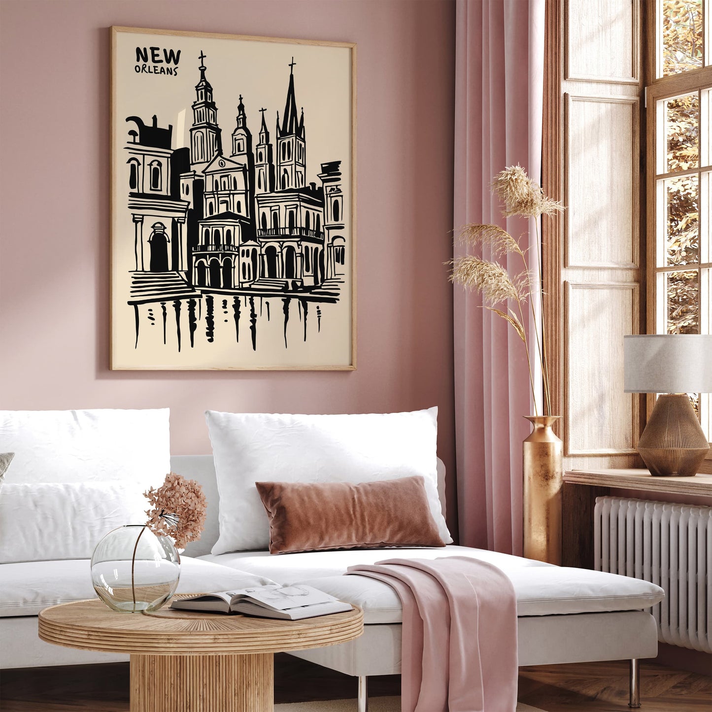 Black Ink New Orleans Architecture Art Print