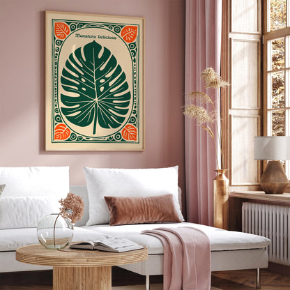 Monstera Deliciosa Bohemian Art Print