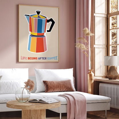 Coffee Quote Colorful Poster