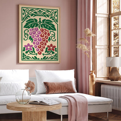 Vine Fruit Kitchen Wall Art Print – Botanical Kitchen Decor
