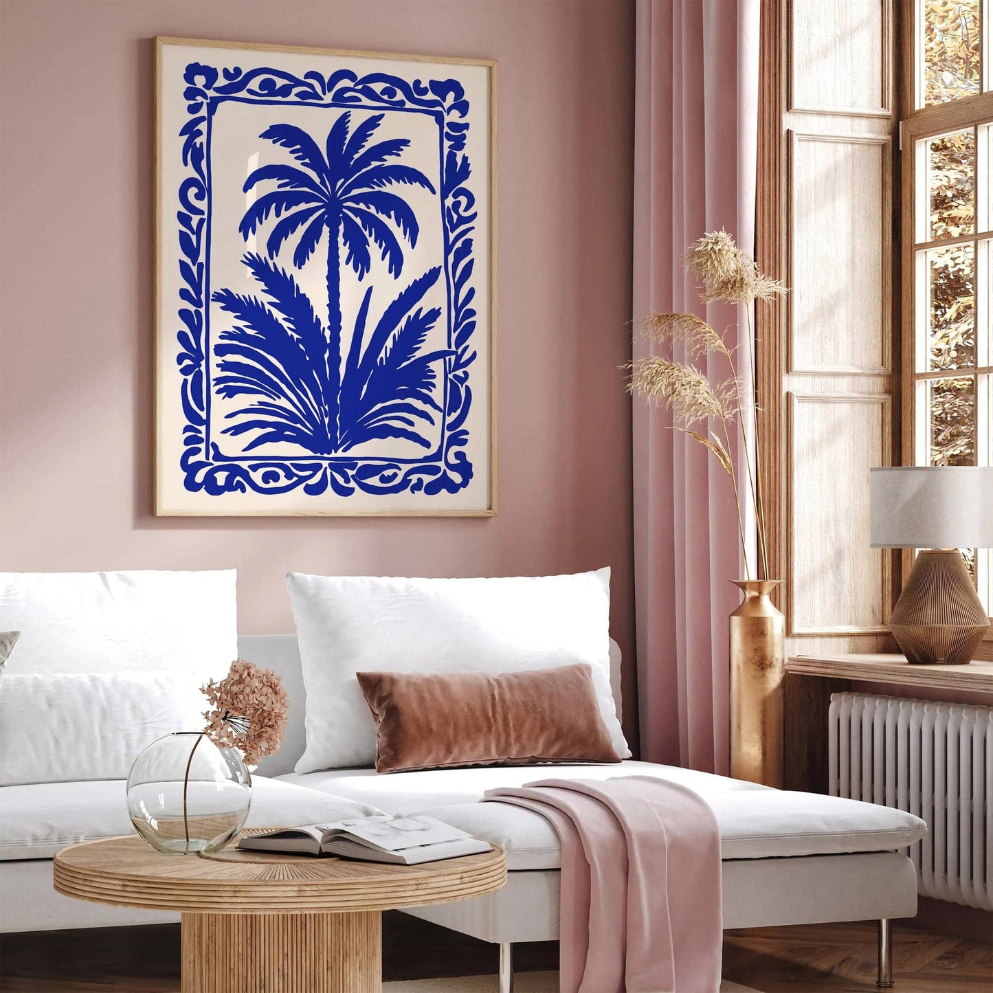 Blue Palm Tree Eclectic Wall Art