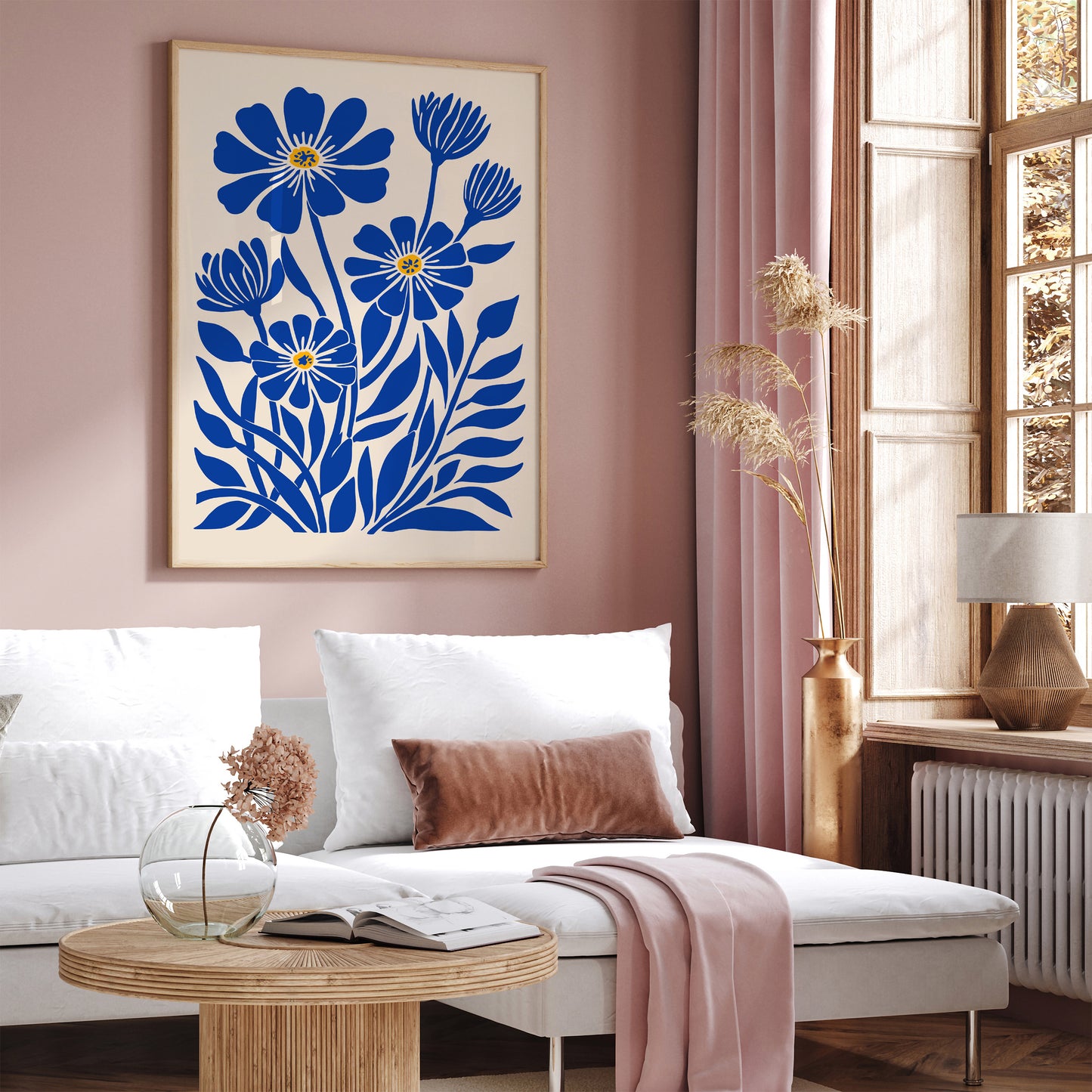 Blue Floral Kitchen Wall Decor