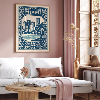 Mami Cityscape Art Print - Blue Landscape Poster