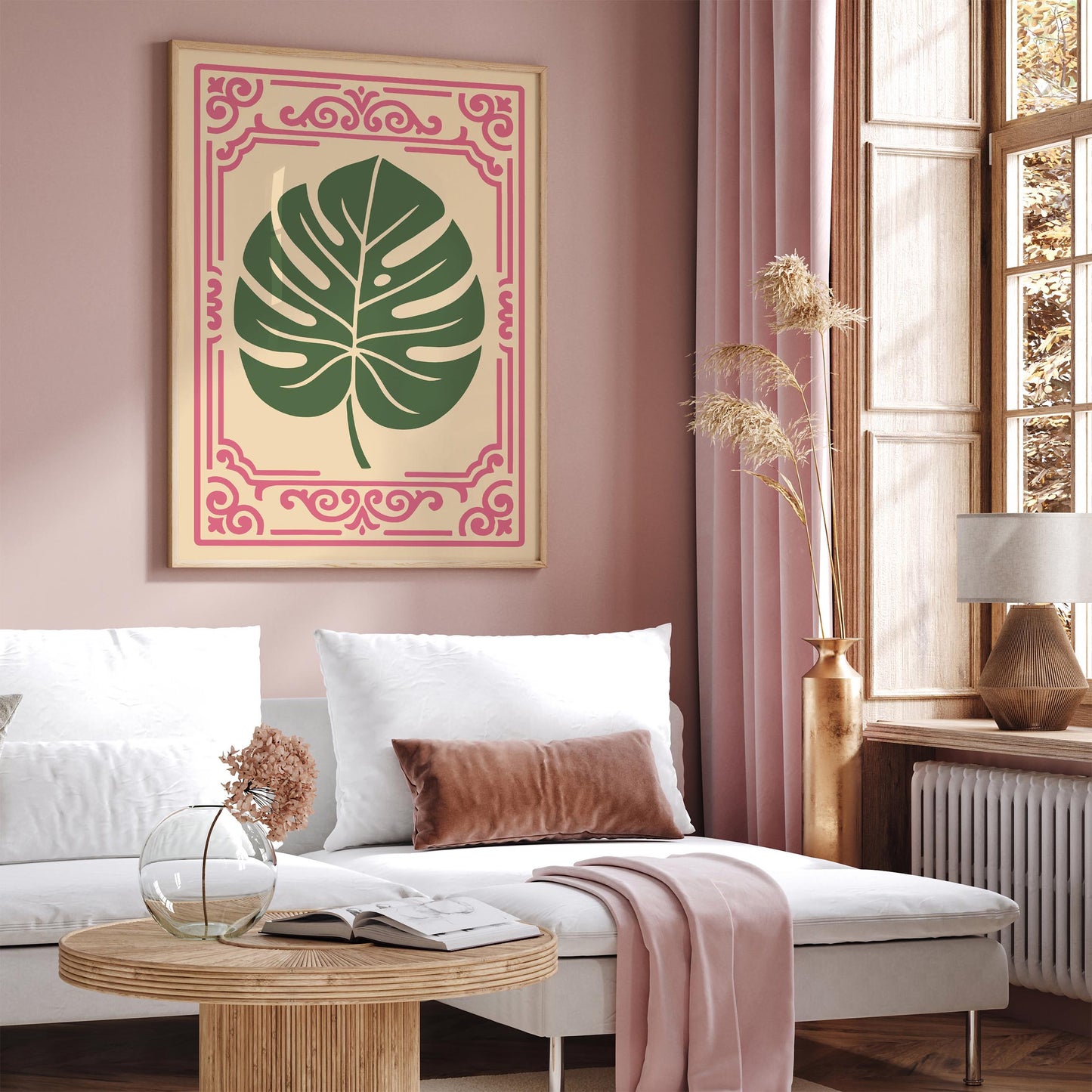 Rococo Revival Green Monstera Leaf Poster