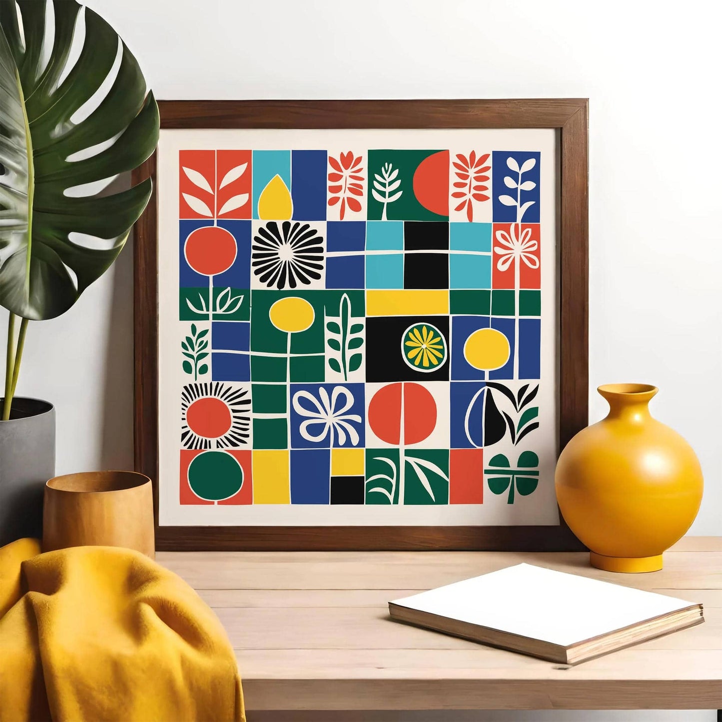 Mid Century Modern Abstract Square Print