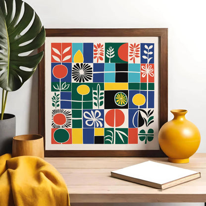 Mid Century Modern Abstract Square Print