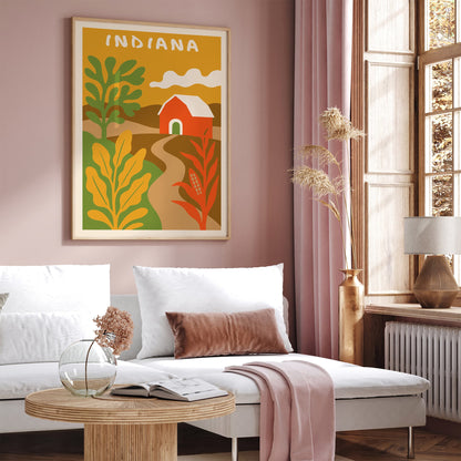 Indiana Country State Travel Poster
