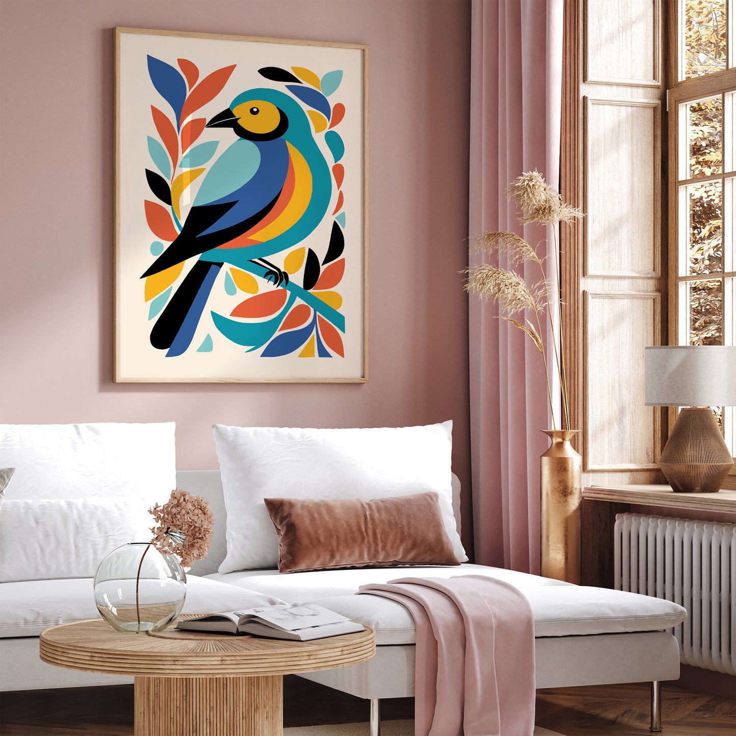 Cute Colorful Bird Art Kids Room Decor