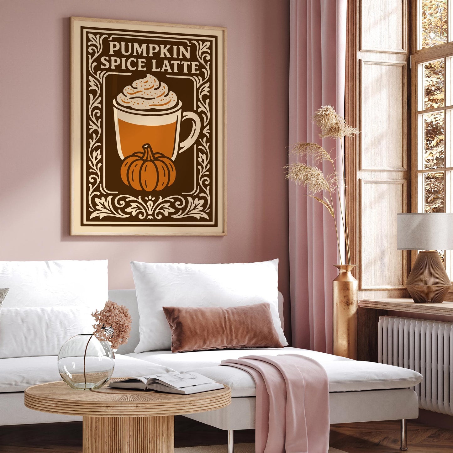 Pumpkin Spice Latte Poster - Brown Kitchen Wall Art Decor