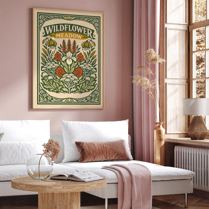 Vintage Wildflower Meadow Botanical Poster