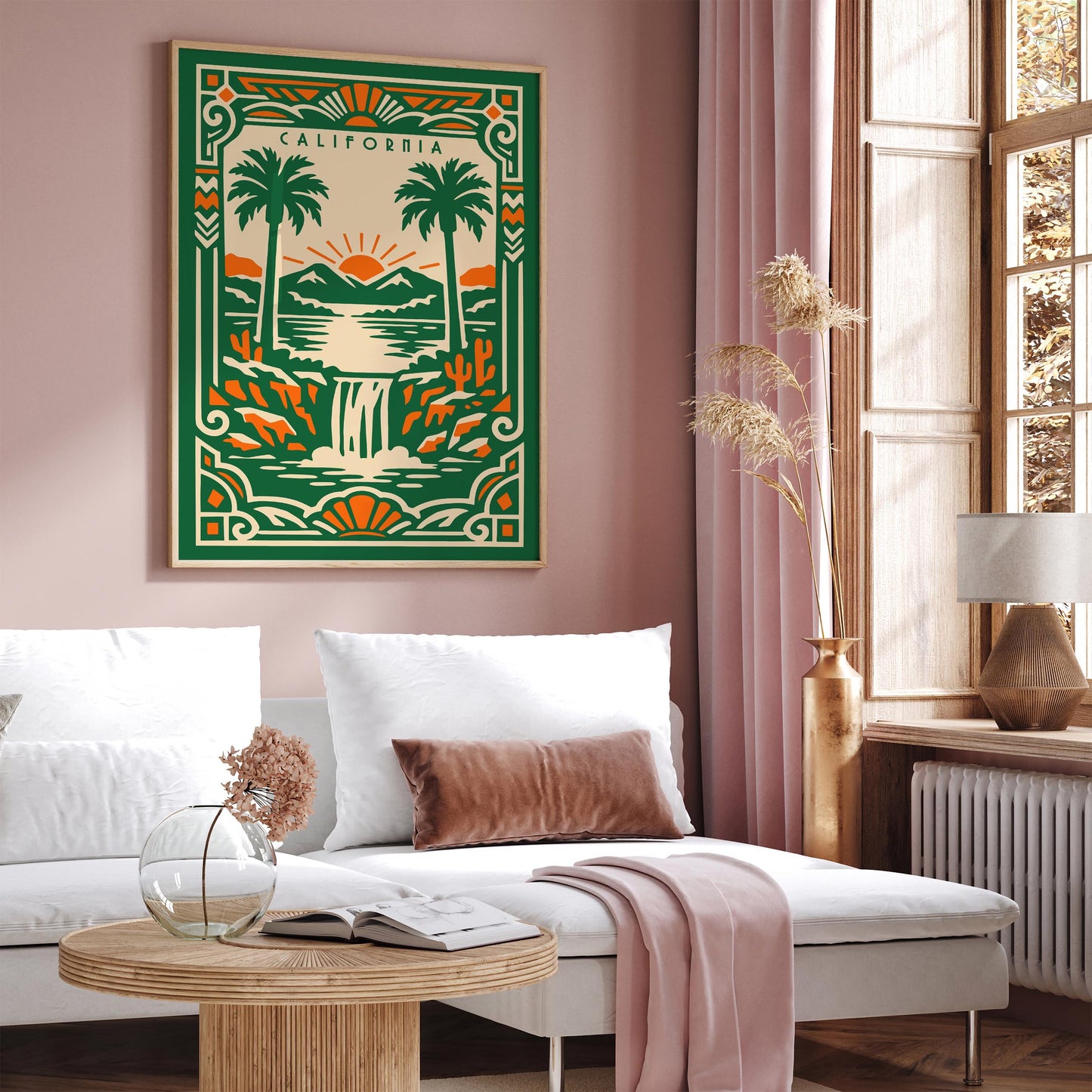 California Green Landscape Poster Print