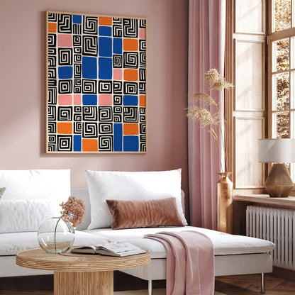 Trendy Mid-Century Abstract Art Print