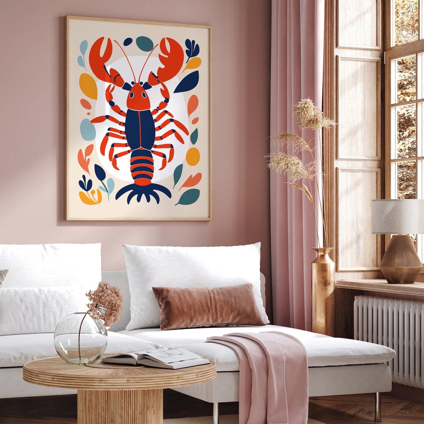 Lobster Retro Illustration Art Print