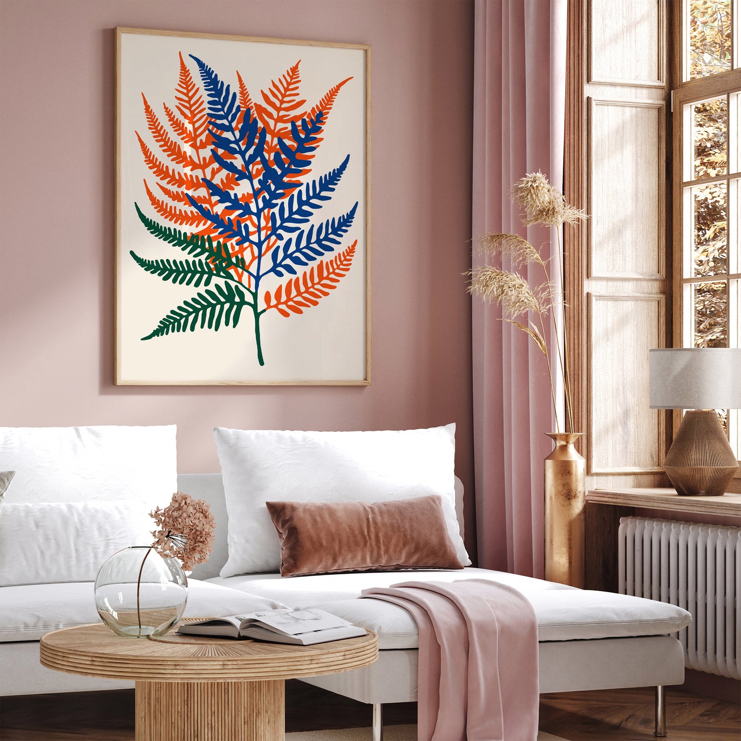 Colorful Fern Leaves Art Print