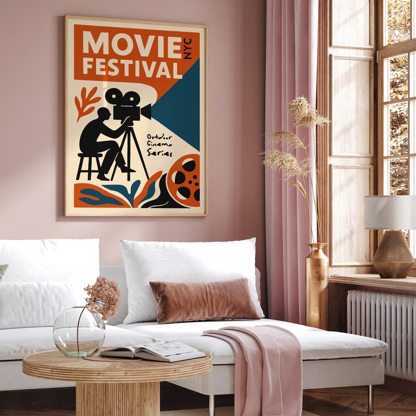 Outdoor Movie Festival NYC Retro Poster