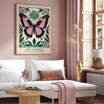 Art Nouveau Butterfly Vintage Art Print