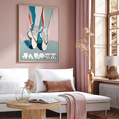 French Ballerina Shoes Wall Art Poster