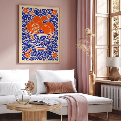 Orange Fruit Bowl Poster