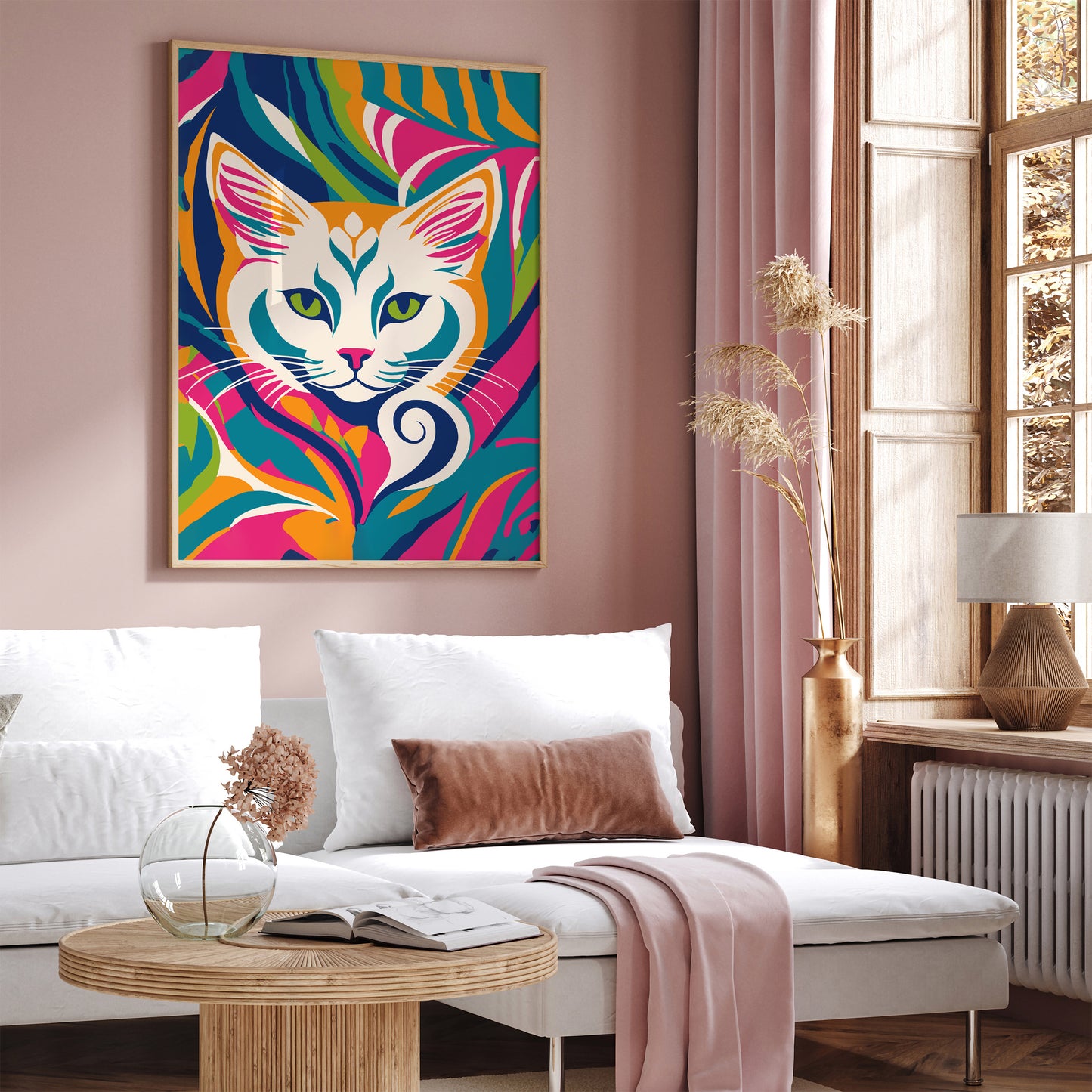 Colorful Wild Cat Wall Art