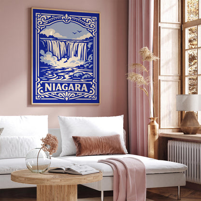 Niagara Landscape Poster - Blue Travel Wall Art Print