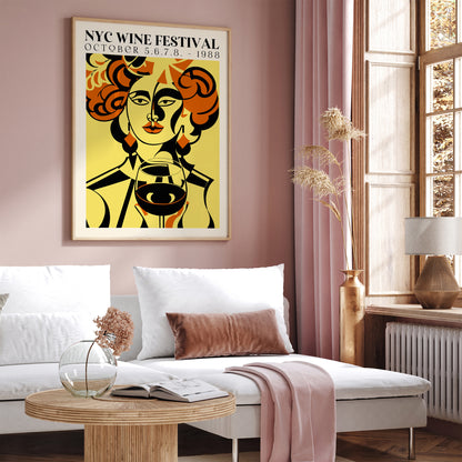 NYC Wine Festival 1988 Retro Poster