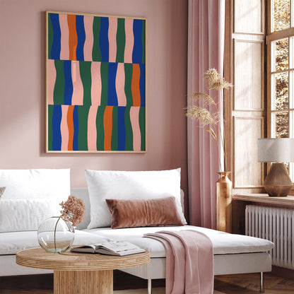 Retro Aesthetic Striped Abstract Poster