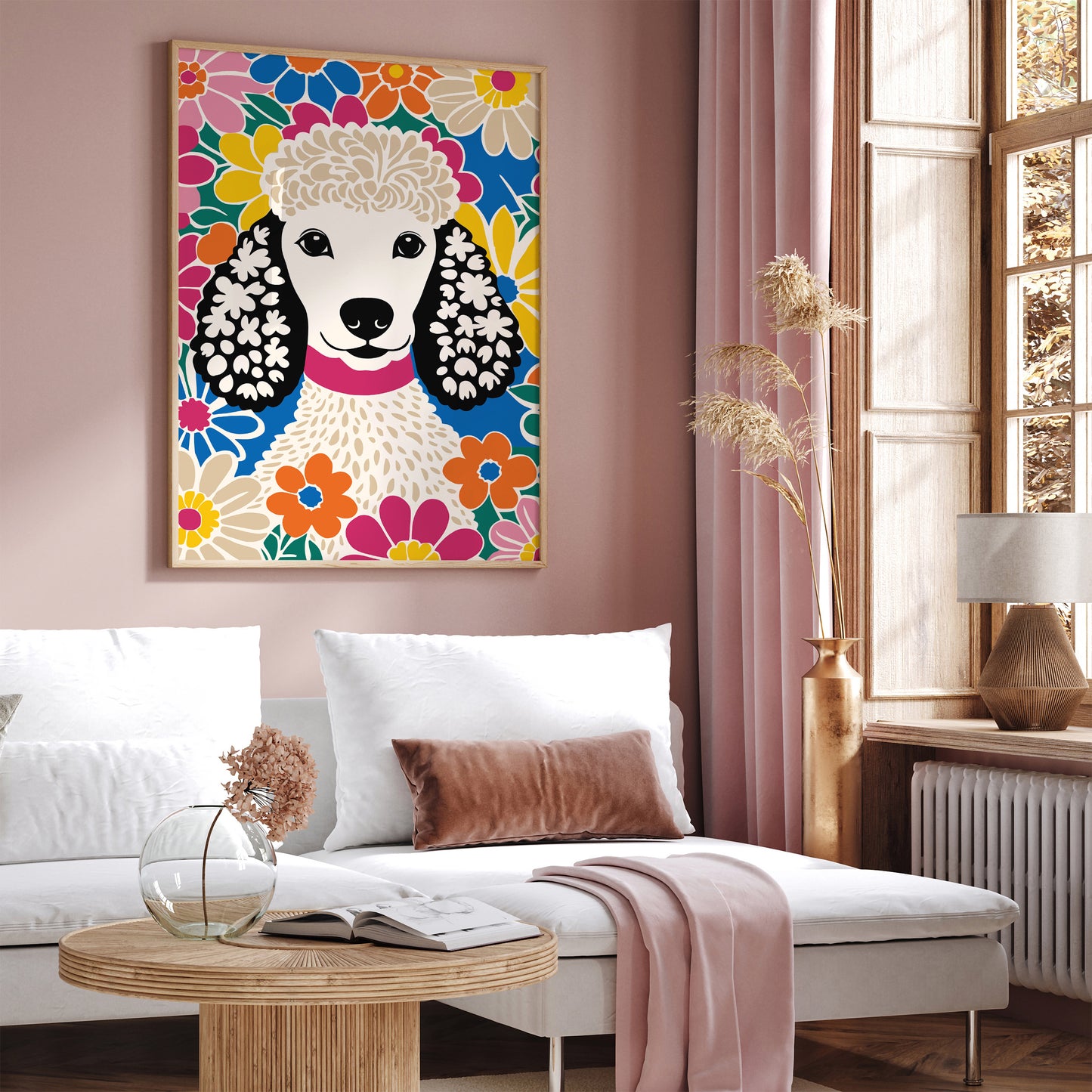 Colorful Poodle Dog Art Print