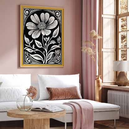 Art Nouveau Elegant Flower Wall Art