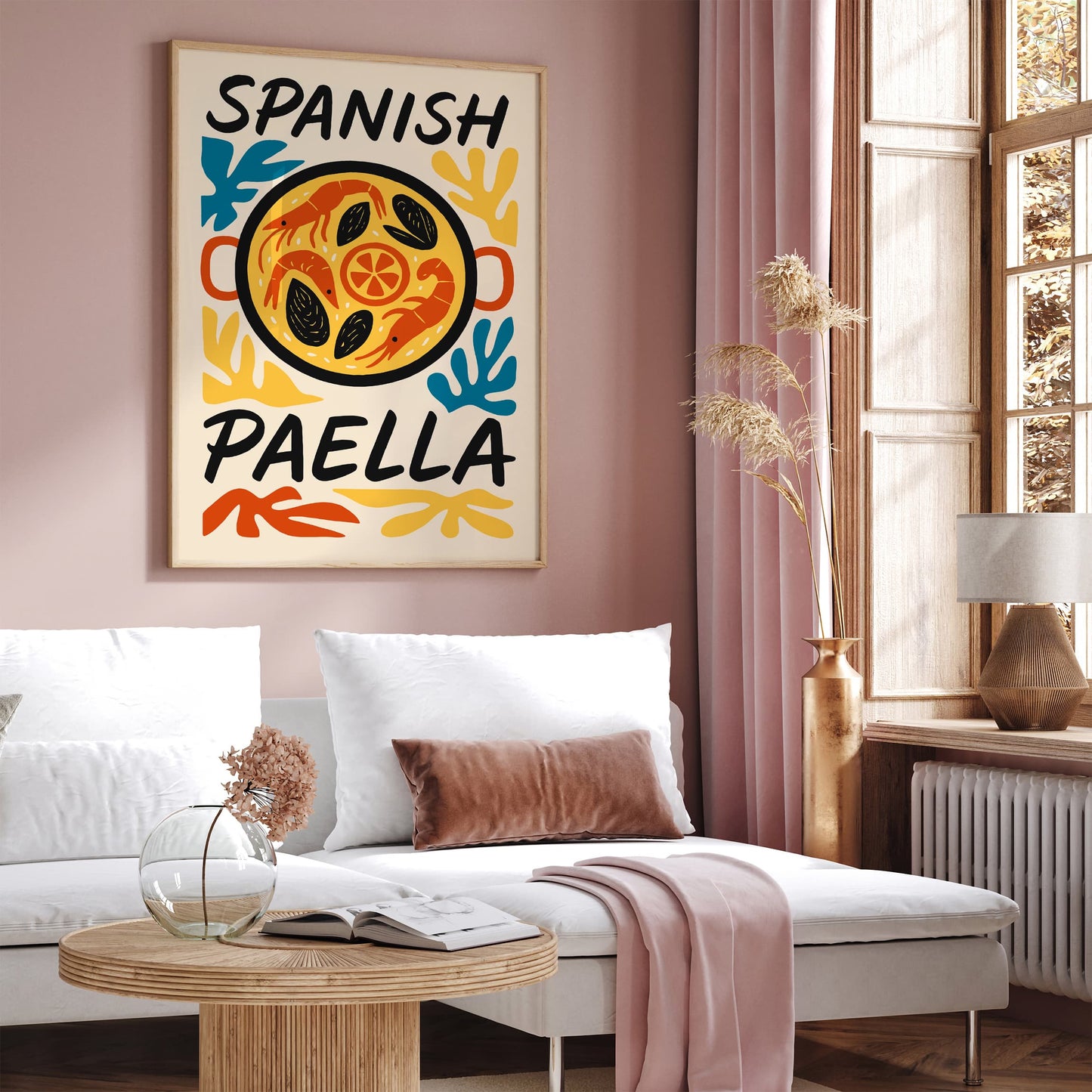 Spanish Paella Dish Poster for Kitchen Wall Decor