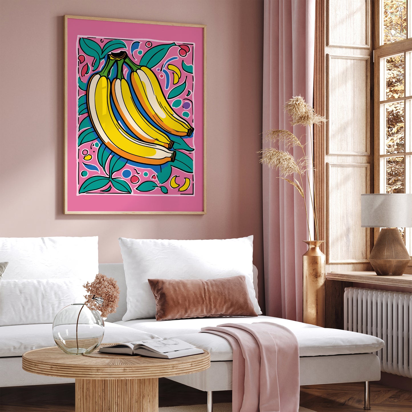 Retro Bananas Art Print