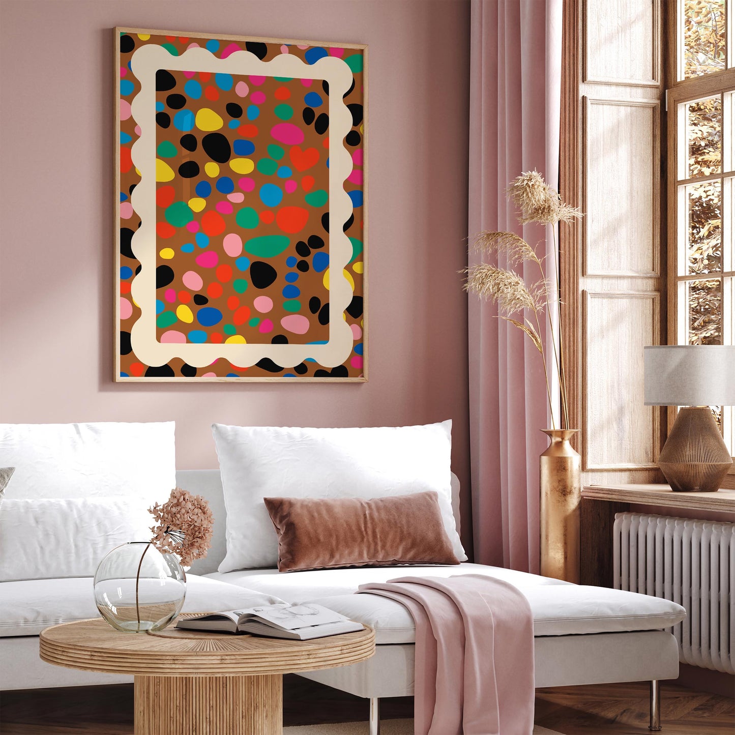 Colorful Confetti Spot Poster - Bold Maximalist Rainbow Wall Art