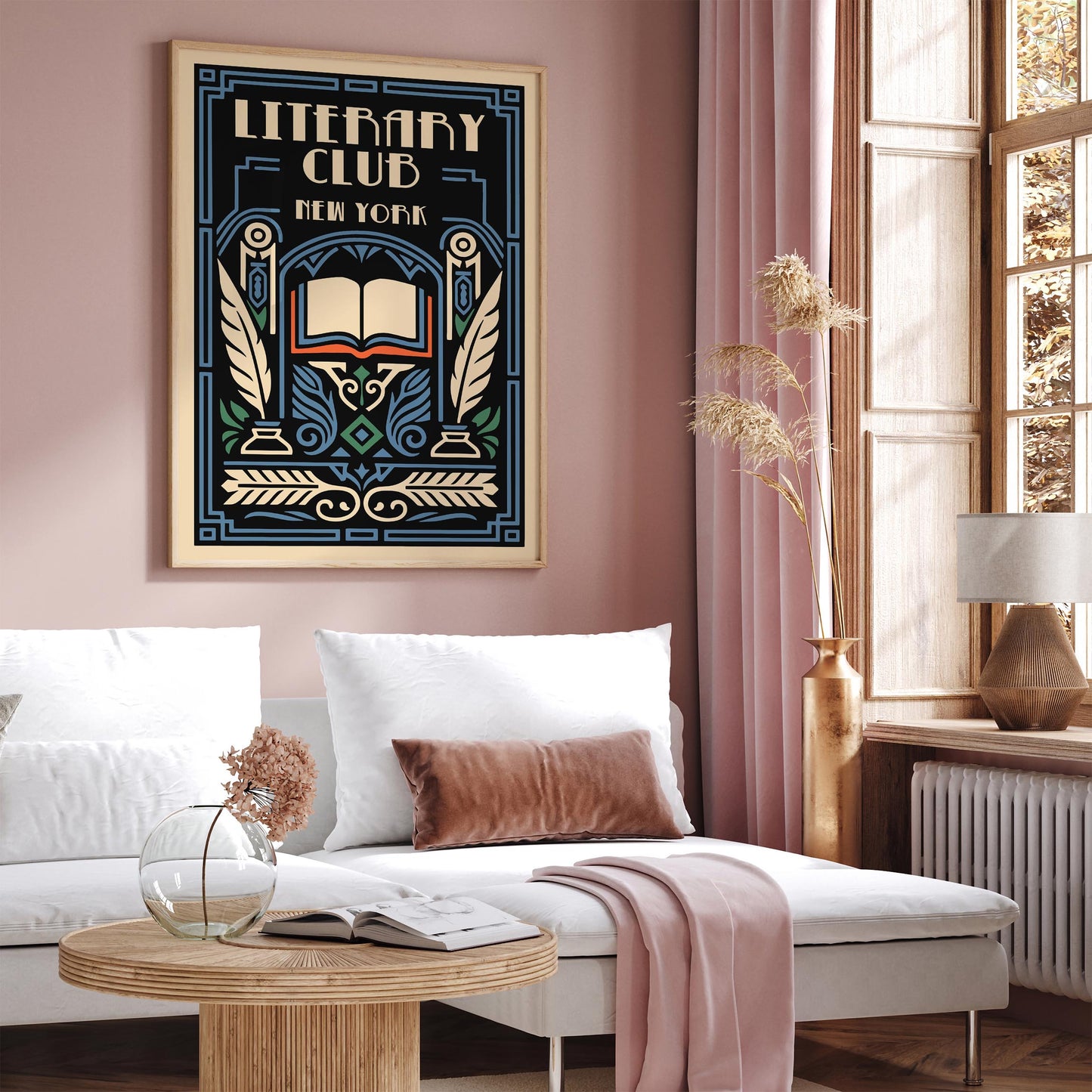 Literary Club New York City Poster - Art Deco Style Home Decor