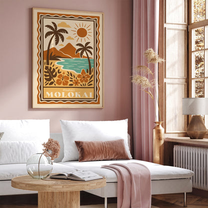 Bohemian Hawaii Print - Molokai Travel Art