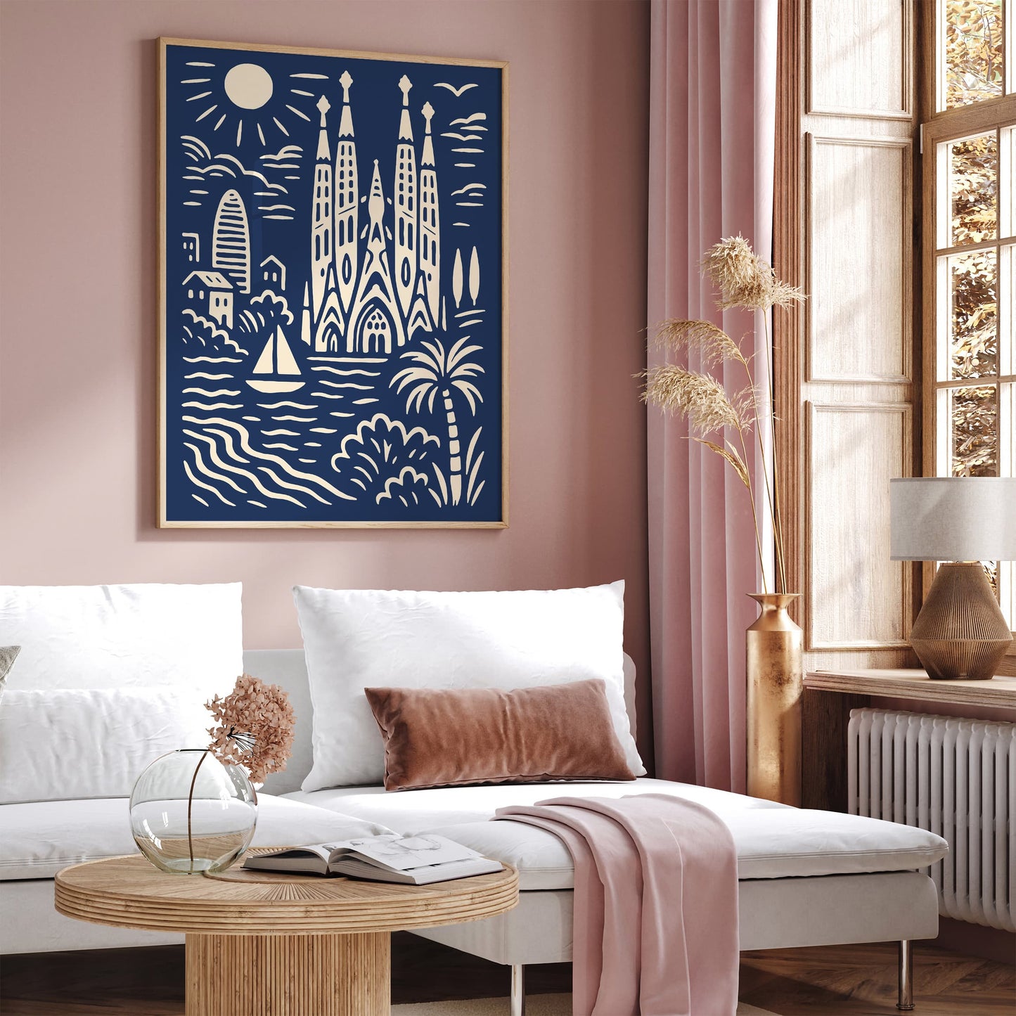 Barcelona Poster - Modern Cityscape Travel Wall Art