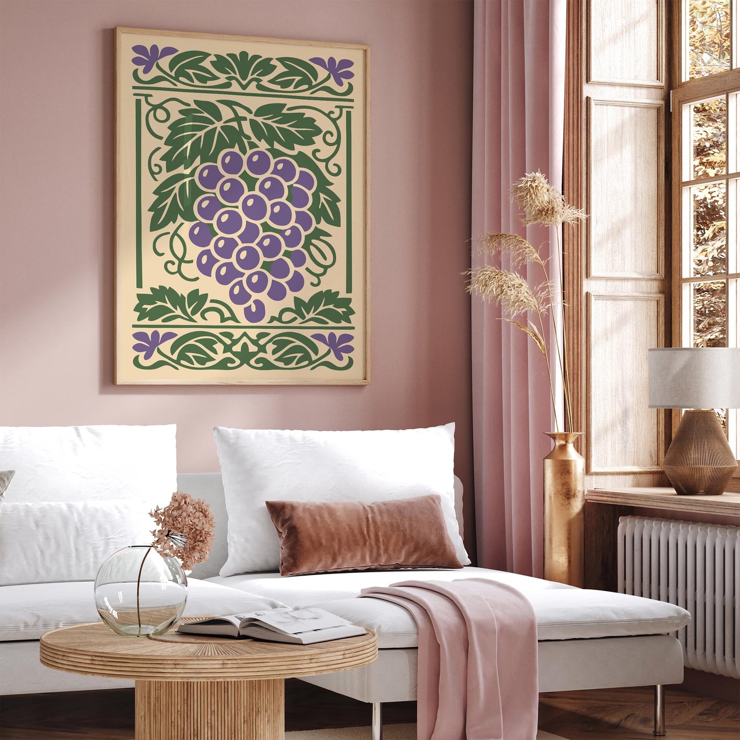 Grapes Poster – Vintage Kitchen Wall Art