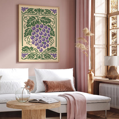 Grapes Poster – Vintage Kitchen Wall Art