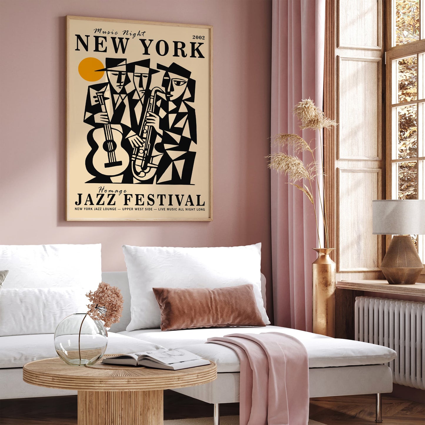 Jazz Night New York City Cubist Poster Art Print