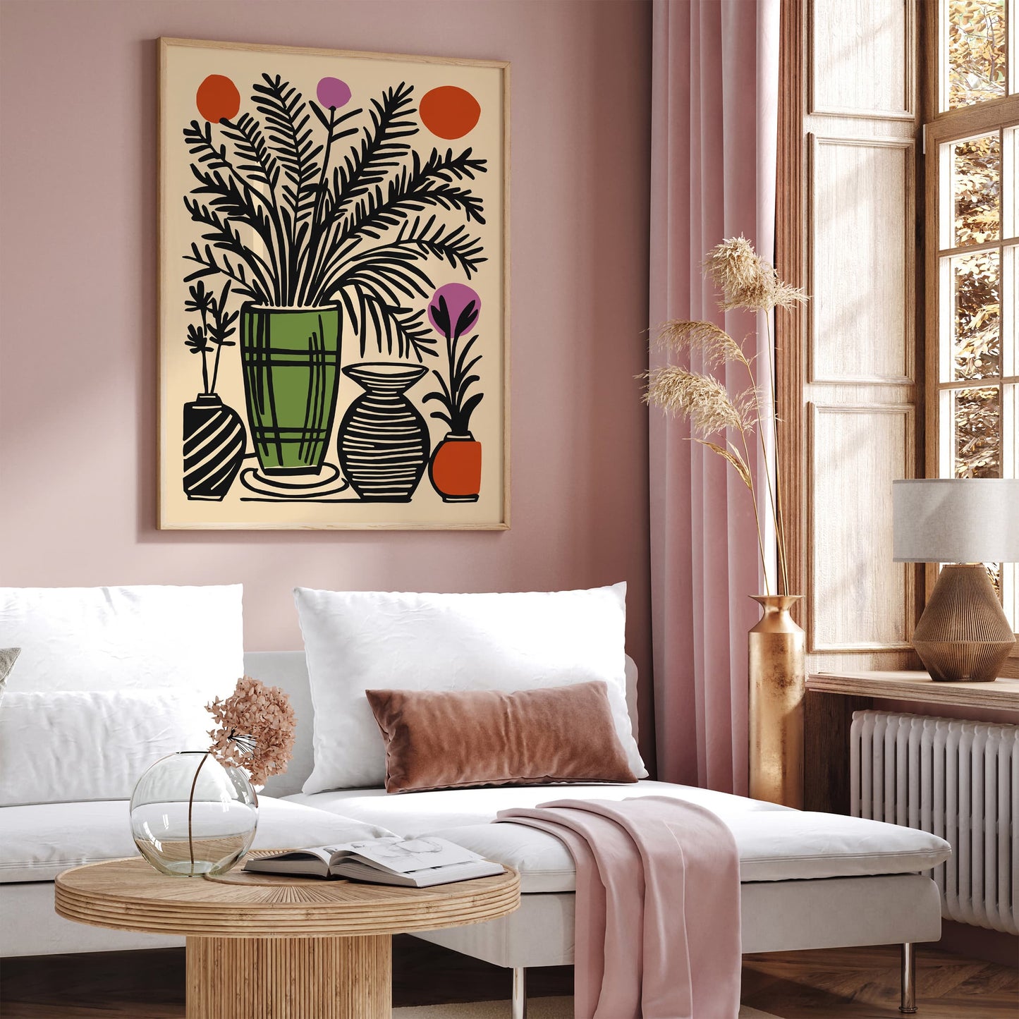 Retro Floral Still Life Art Print