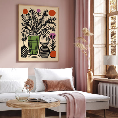 Retro Floral Still Life Art Print