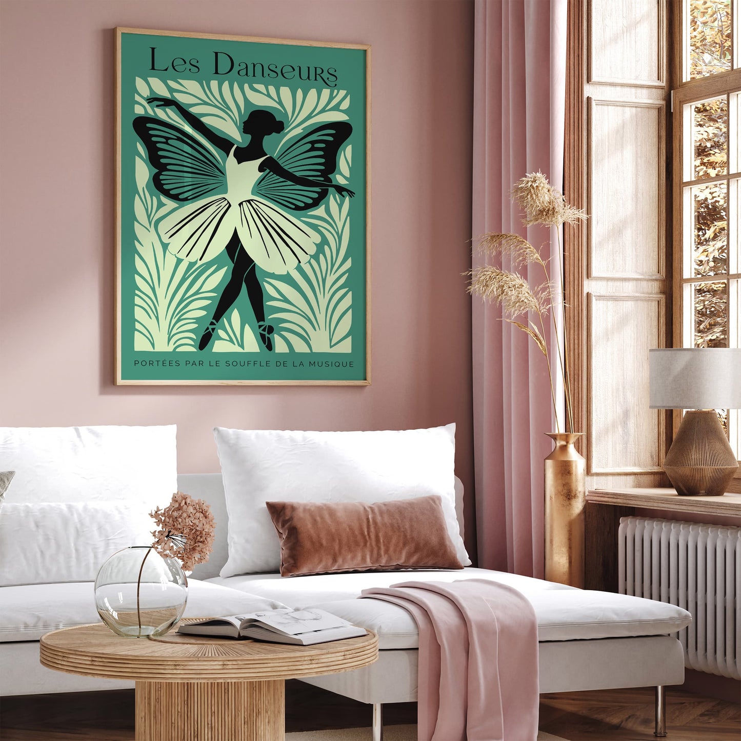 Les Danseurs French Green Ballet Poster