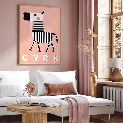 Funny Zebra Animal Cyrk Wall Art