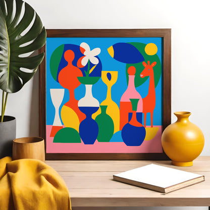 Colorful Cubism Animals Kids Art Print