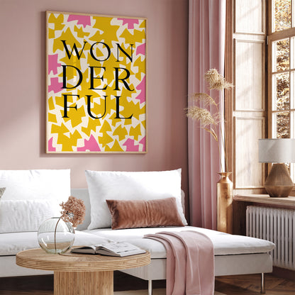 Wonderful Yellow Pink Pop Art Poster